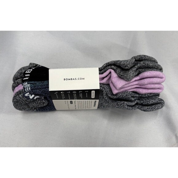 Bombas 3-pk Ankle Socks Size Medium Black Gray Purple NEW - Picture 4 of 5